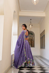 Gold Crush Sequins and Thread Embroidered Lehenga