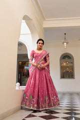 Gold Crush Sequins and Thread Embroidered Lehenga