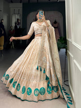 Pure Shimmer With Weaving Hand Work Lehenga