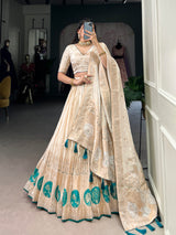 Pure Shimmer With Weaving Hand Work Lehenga