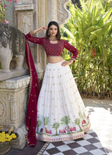 Stunning Georgette Lehenga Set with Sequins & Thread Embroidery