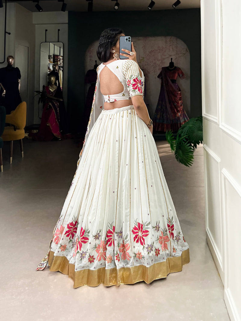 Luxurious Gold Crush Lehenga with Sequins & Embroidery
