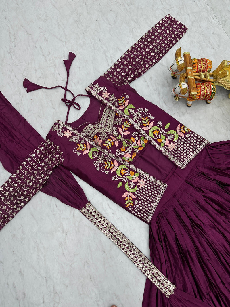 Exquisite Pure Chinon Choli and Lehenga Set