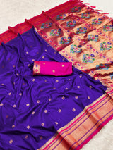 Elegant Soft Pethani Silk Saree with Zari & Meenakari Weaving
