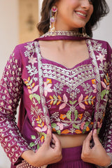 Exquisite Pure Chinon Choli and Lehenga Set