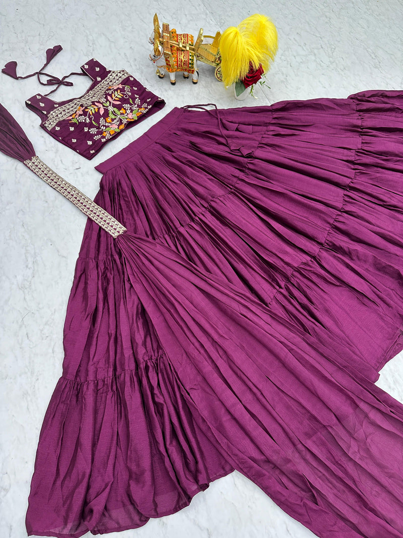 Exquisite Pure Chinon Choli and Lehenga Set