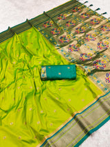 Elegant Soft Pethani Silk Saree with Zari & Meenakari Weaving
