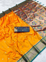 Elegant Soft Pethani Silk Saree with Zari & Meenakari Weaving