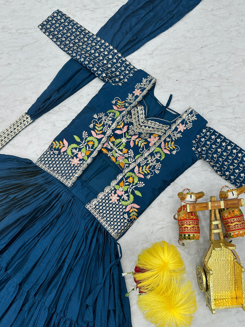 Exquisite Pure Chinon Choli and Lehenga Set