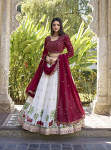 Stunning Georgette Lehenga Set with Sequins & Thread Embroidery