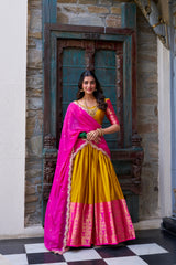 Zari Weaving Pattu Silk Lehenga