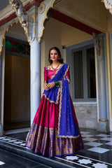Zari Weaving Pattu Silk Lehenga