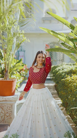 Stunning Georgette Lehenga Set with Sequins & Thread Embroidery
