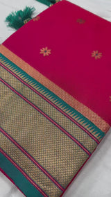 Elegant Soft Pethani Silk Saree with Zari & Meenakari Weaving